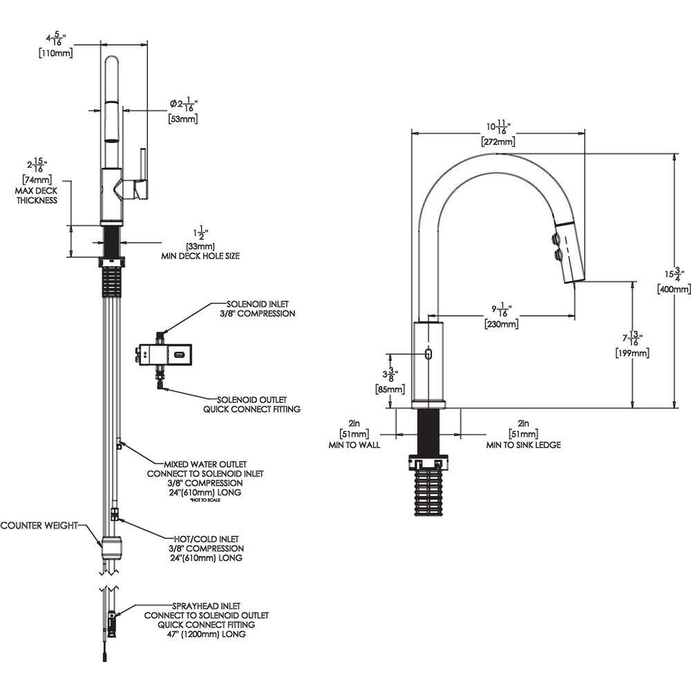 Speakman Neo Single Handle Touchless Pull Down Sprayer Kitchen Faucet in Matte Black SBS-1042-MB