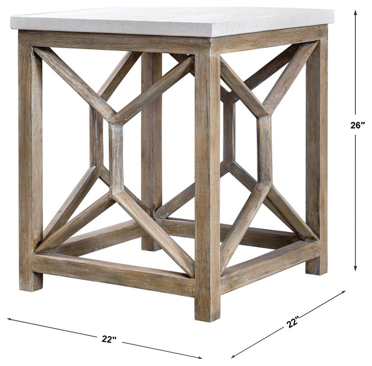 Uttermost Catali Stone End Table 25886   Farmhouse   Side Tables And End Tables   by HedgeApple  Houzz