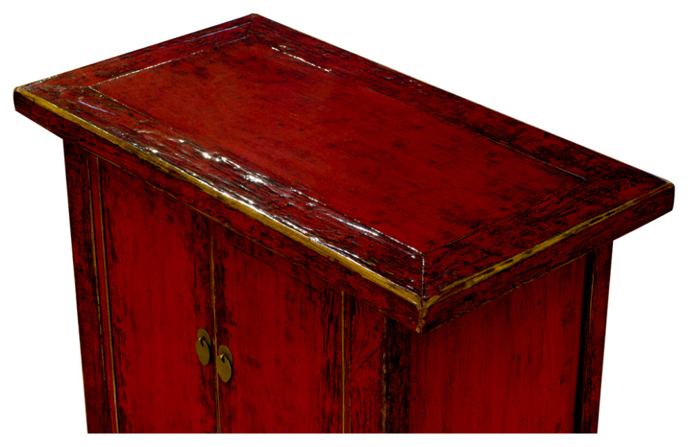 Distressed Red Elmwood Chinese Mandarin Cabinet   Asian   Accent Chests And Cabinets   by China Furniture and Arts  Houzz