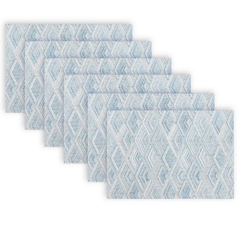 Dainty Home Diamonds Woven Vinyl Reversible Rectangular Placemat Set of 6