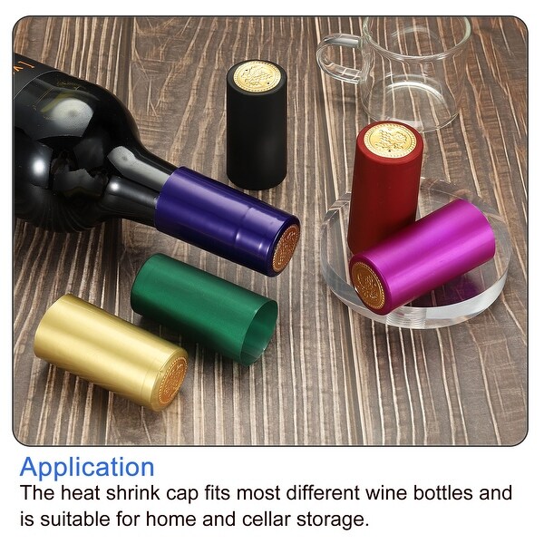 100Pcs 30mm PVC Heat Shrink Wine Bottle Caps Sleeves Top Cover Film 5 Colors - Multi-Color