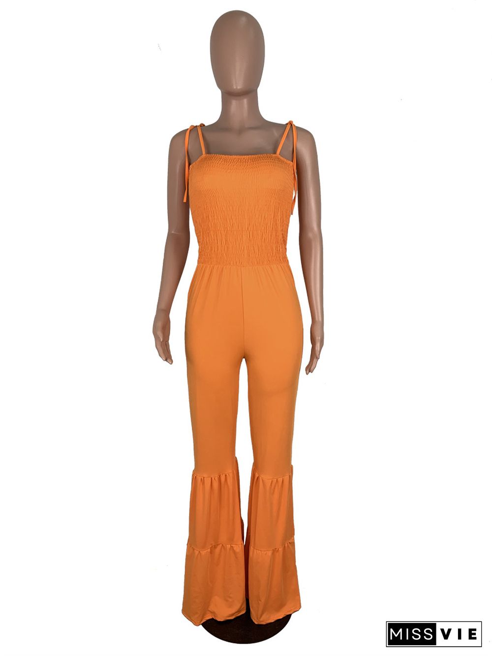 Women Straps Strapless Long Flared Jumpsuits