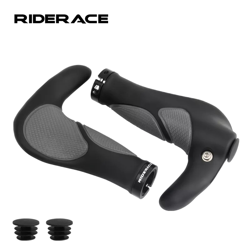 RIDERACE Grips TPR Rubber Integrated Aluminium oy Single Locking Bike Handlebar Cover Anti Skid Shock Absorption Cycling Grip