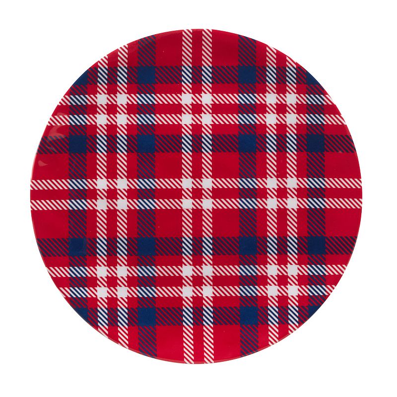 Certified International Patriotic Plaid 6-pc. Melamine Dinner Plate Set