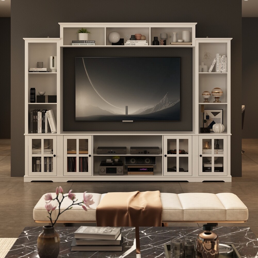 Wall Unit Entertainment Center Bookshelves TV Stand Display End Tables