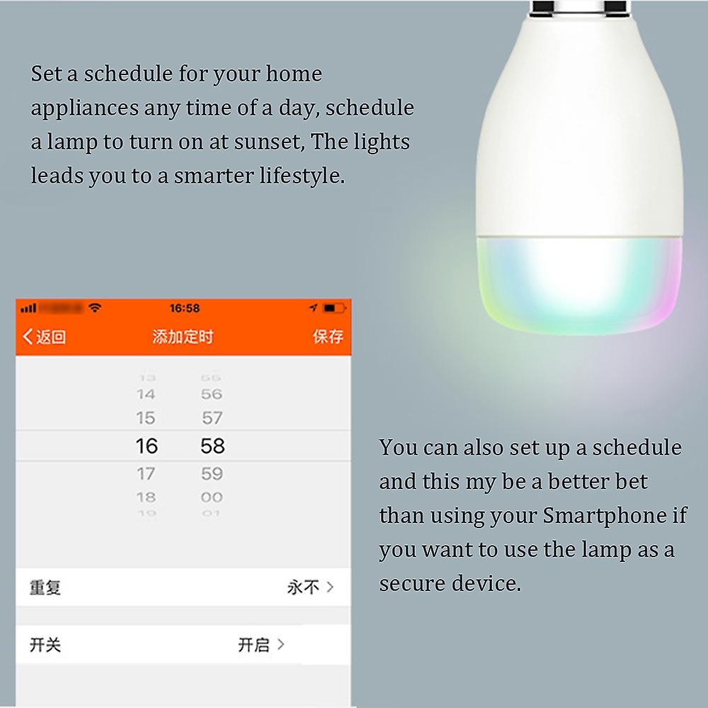 Multicolor Intelligent Wifi Smartbulb Led Light Lamp Remote Home Ifttt E27 7w App Adjustable Voice Control White Colorful Light