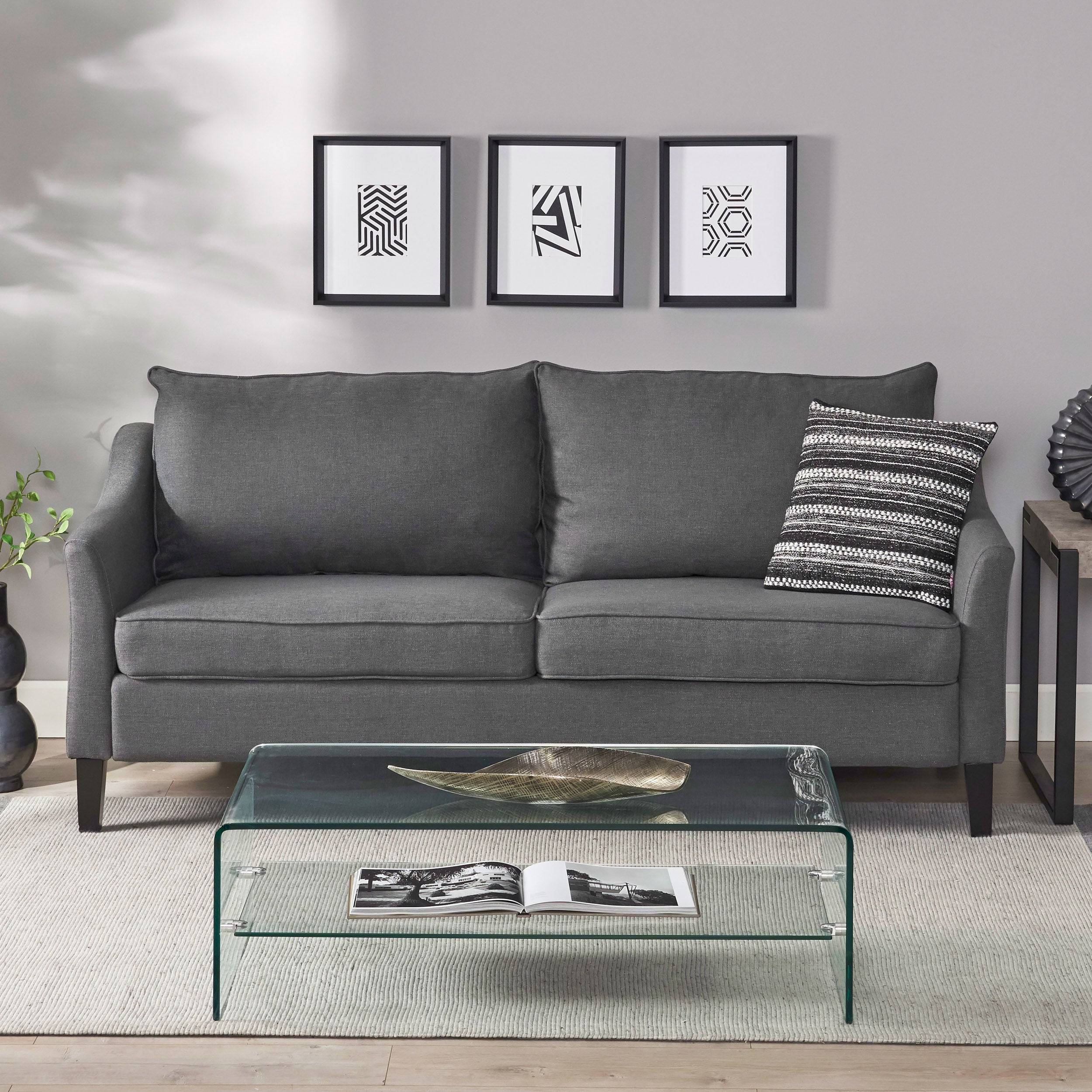 Tess Contemporary Fabric 3 Seater Sofa