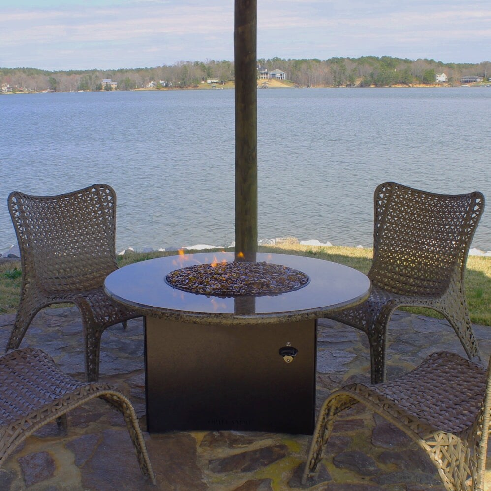 Light Amber Crushed Fire Pit Glass