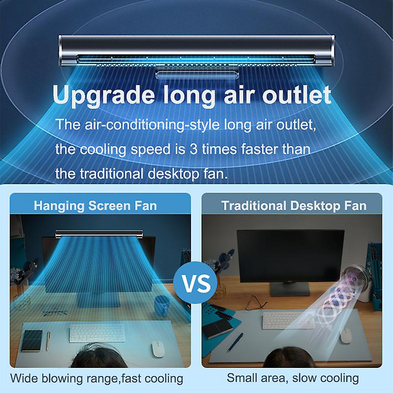 Hanging Screen Small Fan Leafless Portable Air Conditioner Cooler Usb