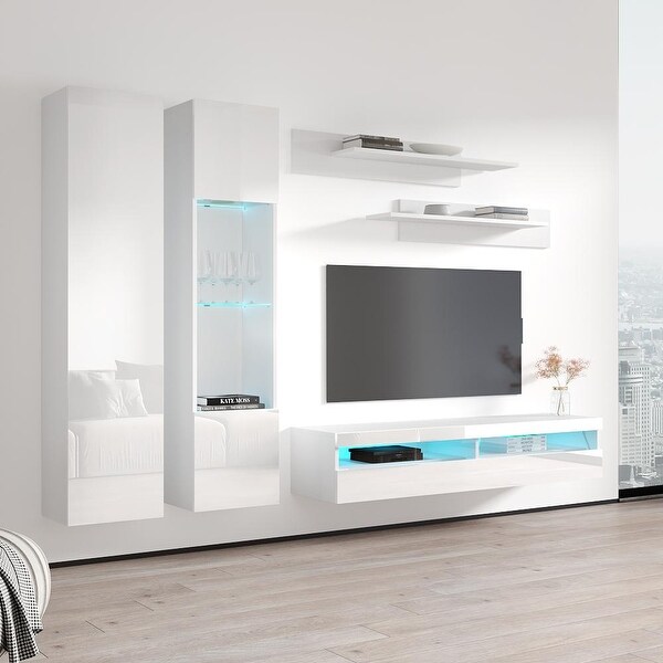 Fly A5 35TV Wall Mounted Floating Modern Entertainment Center