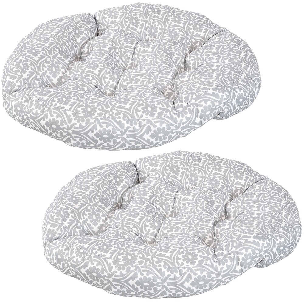 Sunnydaze Polyester Large Round Floor Cushion   Set of 2