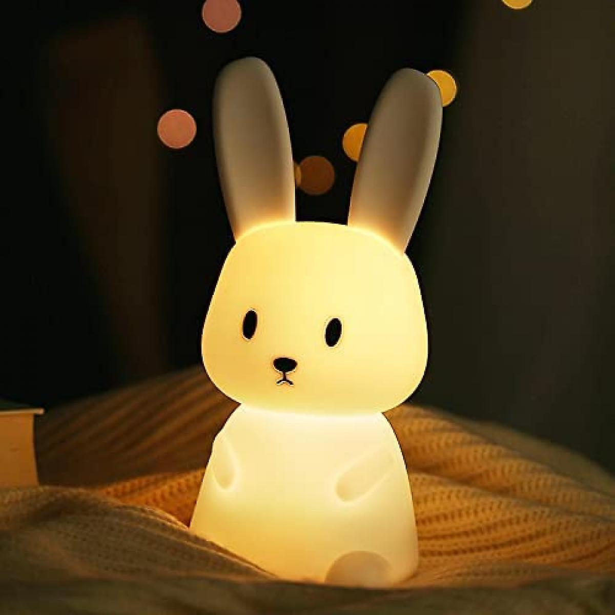 Night Lights For Kids Room Birthday Gifts Teen Night Lamp Rechargeable Toddler Baby Nightlight Portable Silicone Animal Kids Lamp (bunny)