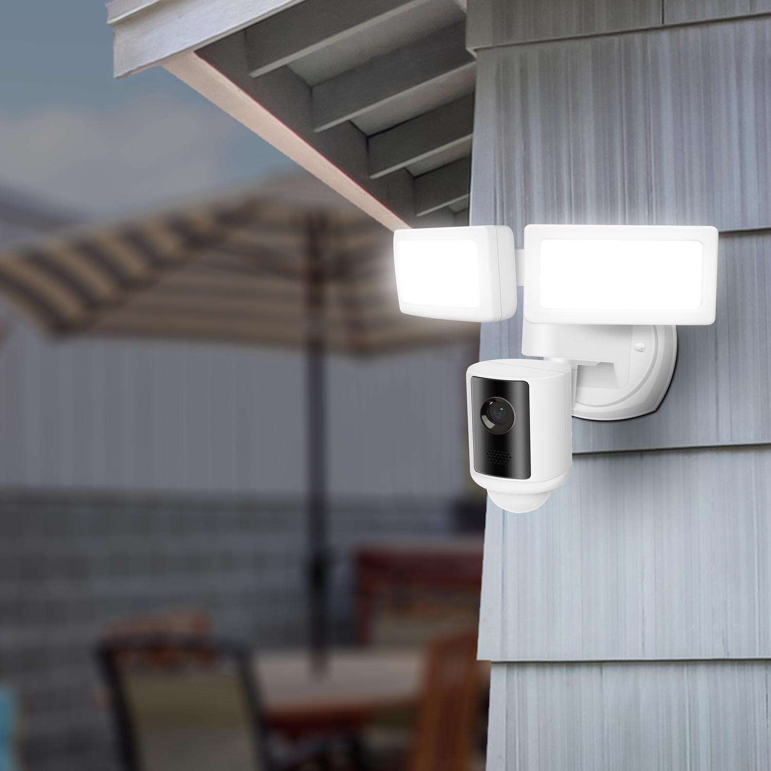 Feit Smart Home Motion-Sensing Hardwired LED White Smart-Enabled Smart Security Floodlight