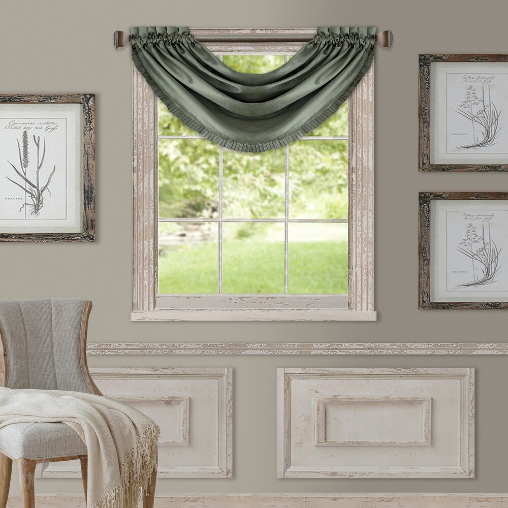 Elrene Versailles Faux Silk Waterfall Window Valance   52\