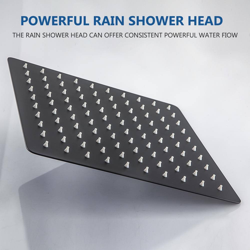 YASINU Single Handle 1-Spray Wall Mount Shower Head Faucet with Handheld Shower in Matte Black YNAE712-10MB