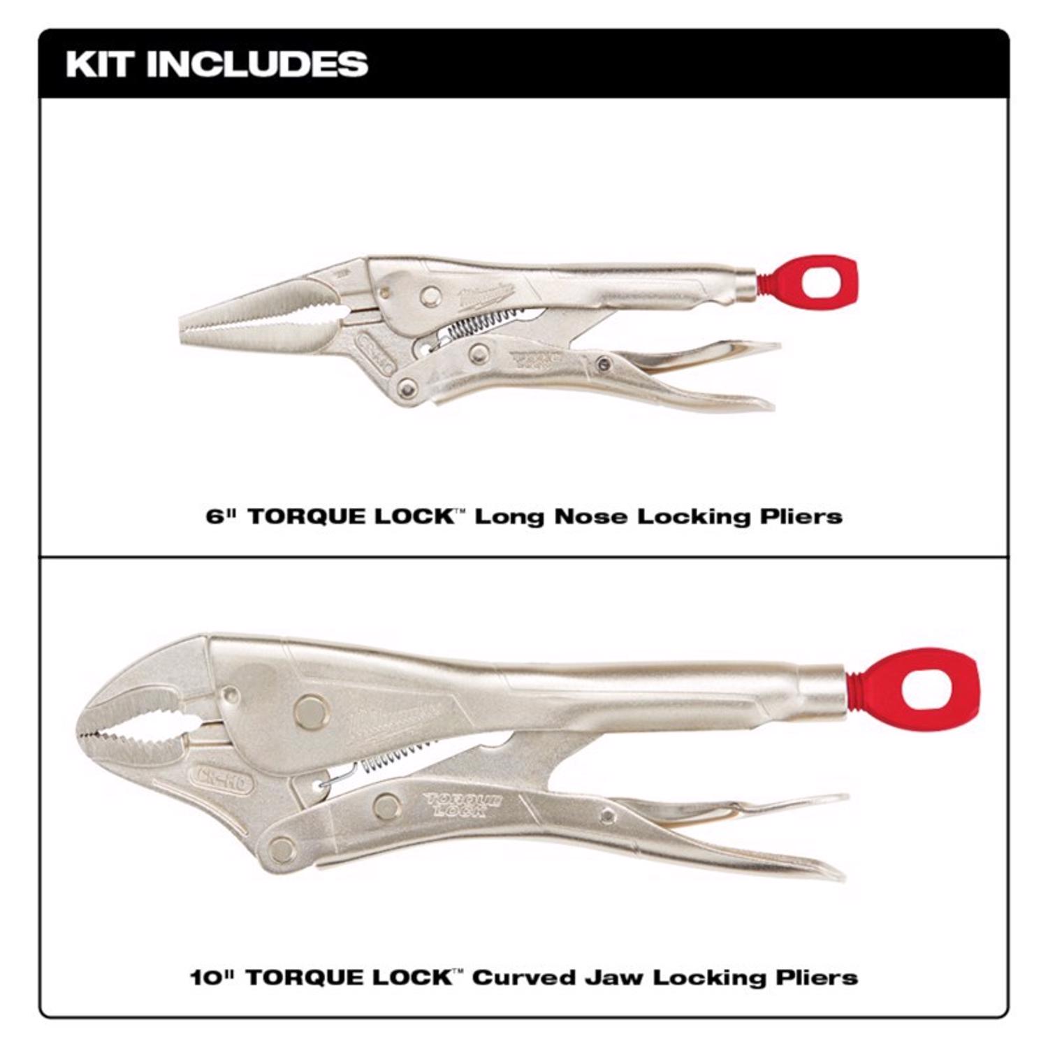 MW Torque Lock 2 pc Forged Alloy Steel Pliers Set 10 and 6 in. L