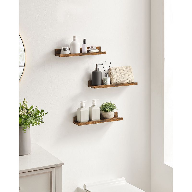 Floating Shelves， Set of 3 Wall Shelves， for Photo Frames and Trinkets