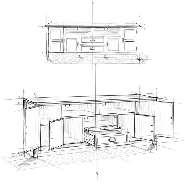 WYNDENHALL Portland SOLID WOOD 72