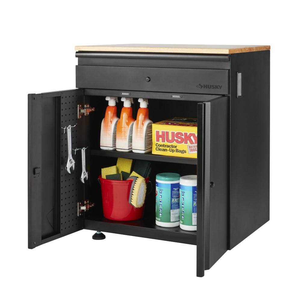 Husky 3-Piece Heavy Duty Welded Steel Garage Storage System in Black (64 in. W x 81 in. H x 24 in. D) HTC310110