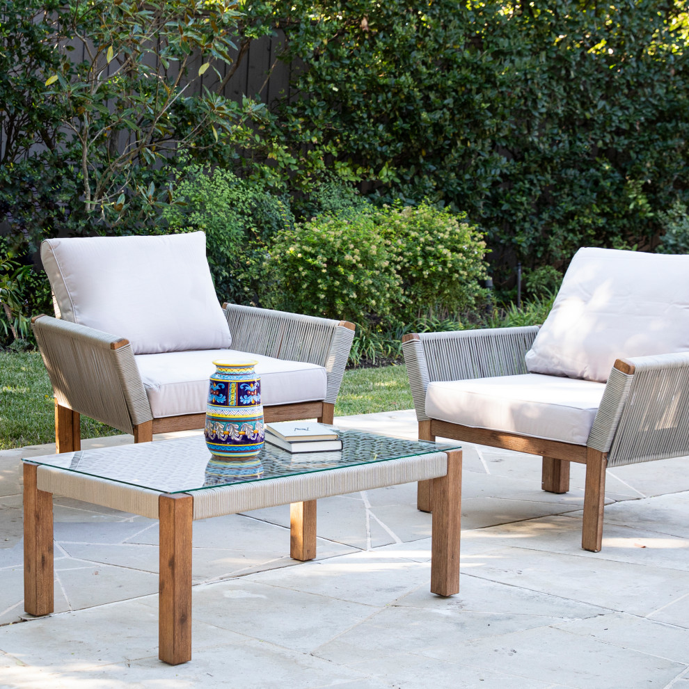 Sidmouth Outdoor Armchair With Cushions  Set of 2   Tropical   Outdoor Lounge Chairs   by SEI  Houzz