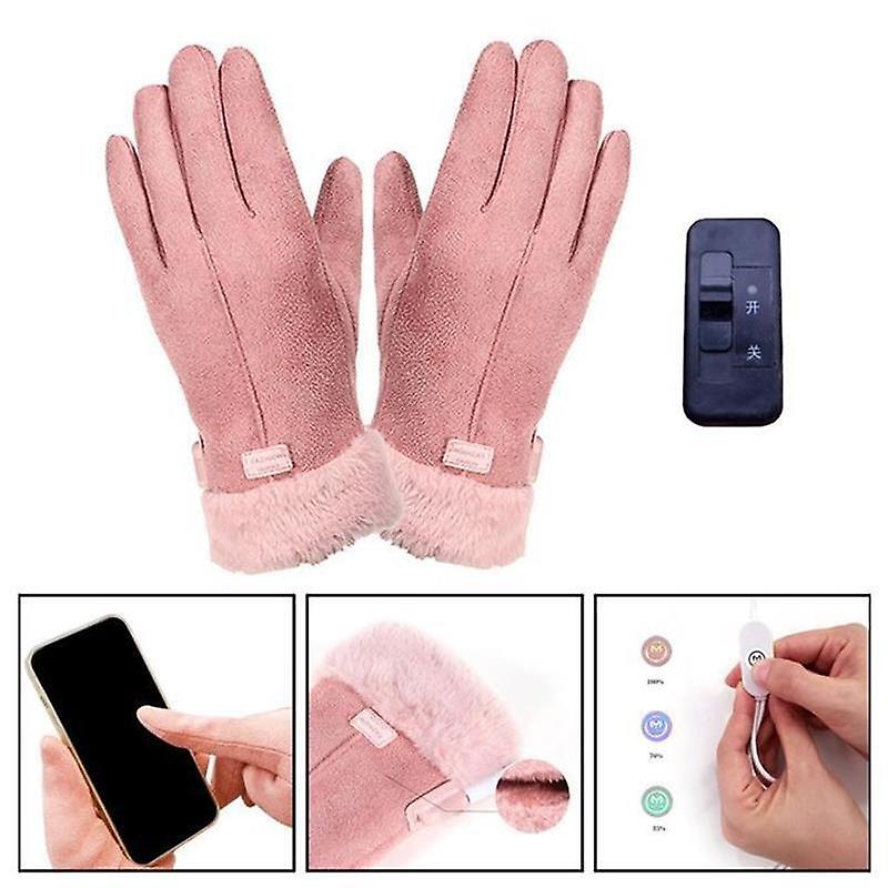 Winter Electric Heated Gloves Usb Heated Ergonomics Soft Ladies Warming Gloves