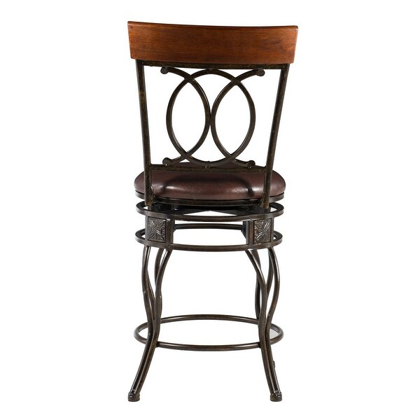 Linon Circle of Life Counter Stool with Brown PVC