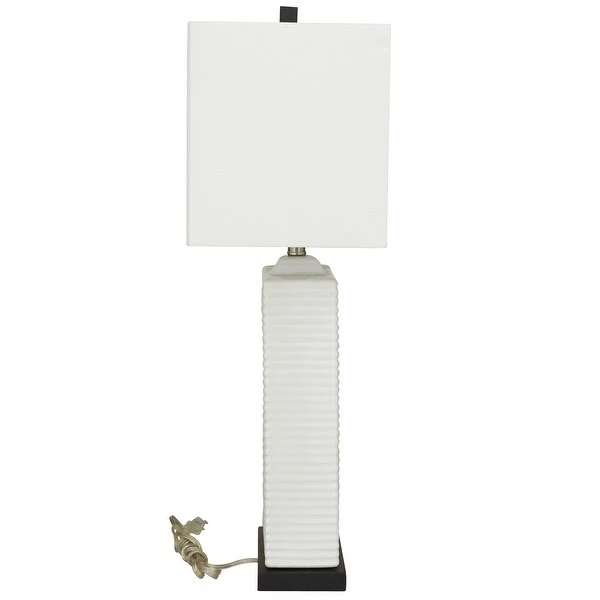 White Ceramic Modern Table Lamp - 12 x 12 x 20