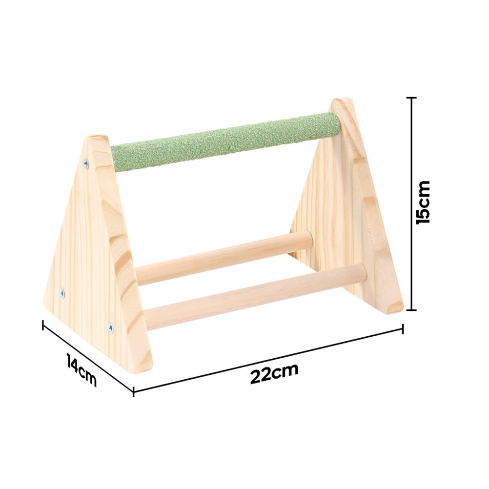 Frcolor Bird Stand Parrot Perch Toys Cage Play Swing Training Stick Wood Accessories Playground Platform Standing Pet Triangle