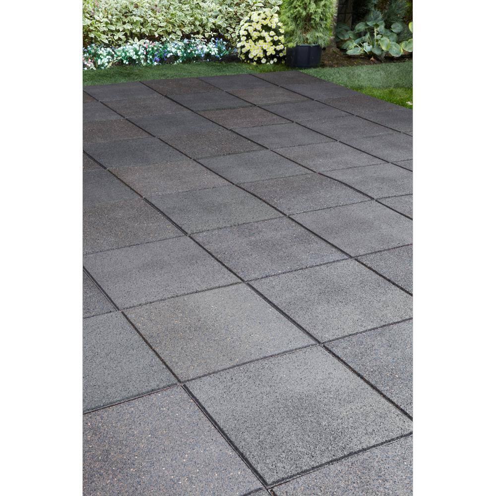 Envirotile Reversible 16 in. x 16 in. x 0.75 in. Grey Brick FaceFlat Profile Rubber Paver MT5001608CM