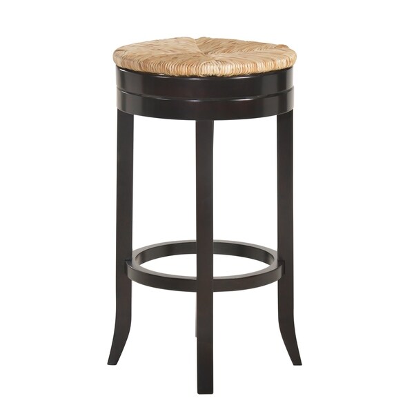 The Curated Nomad Aragon Rush Seat Swivel 30-inch Bar Stool - N/A