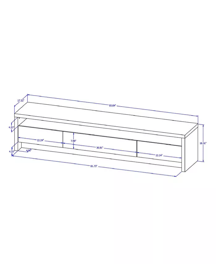 Manhattan Comfort Sylvan 85.03 Medium Density Fibreboard 1-Shelf 3-Drawer TV Stand