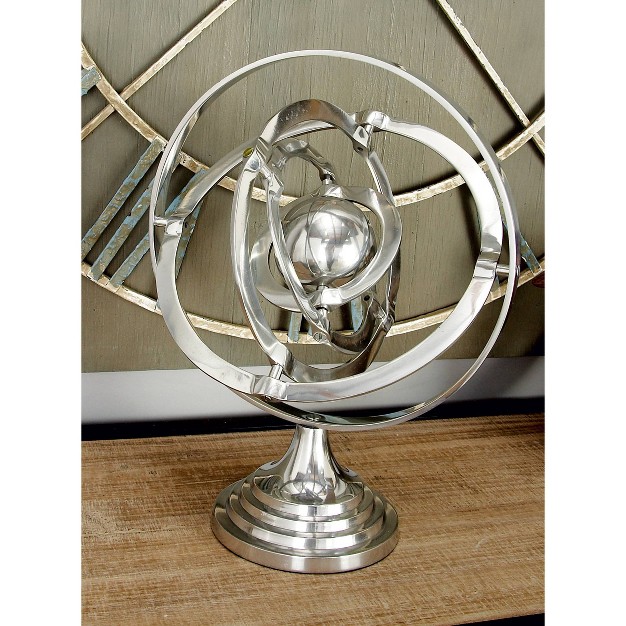 X 12 quot Modern Aluminum Armillary Globe Silver Olivia amp May