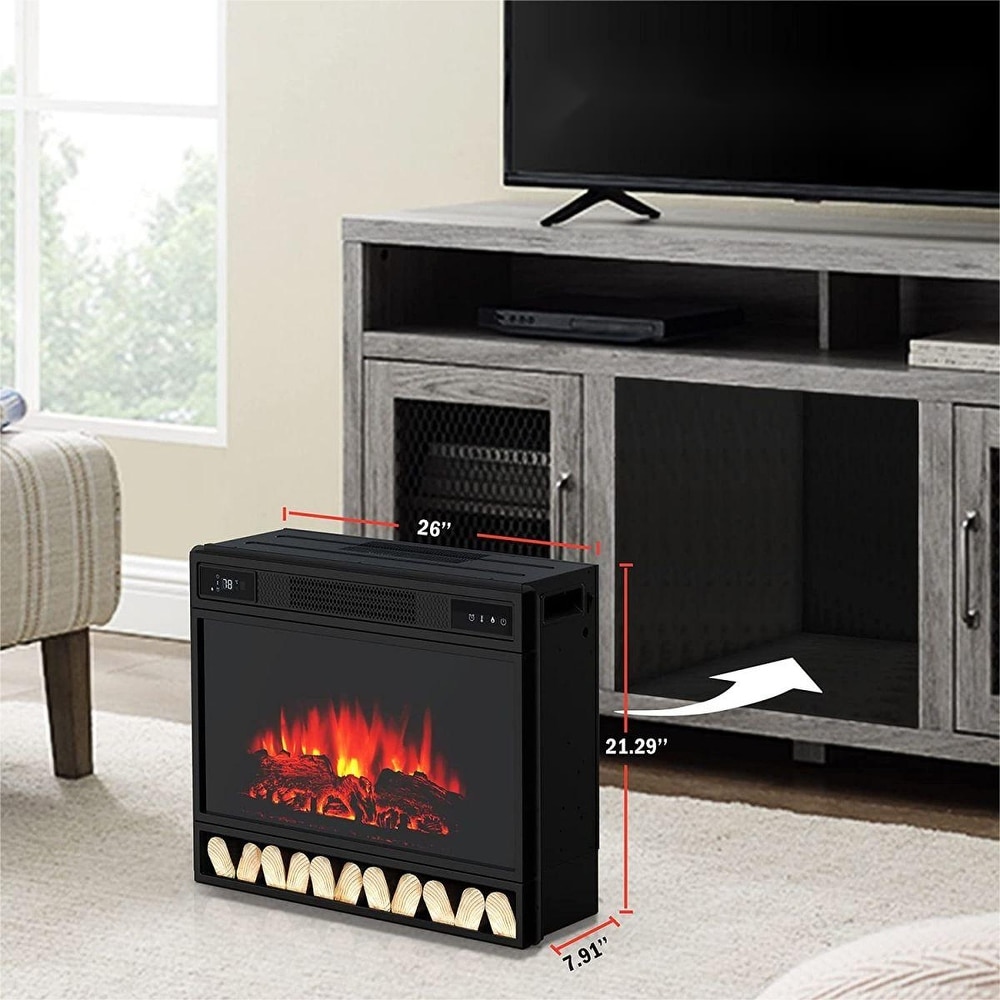 26 in. W Indoor Electric Heater Fireplace Insert   N/A