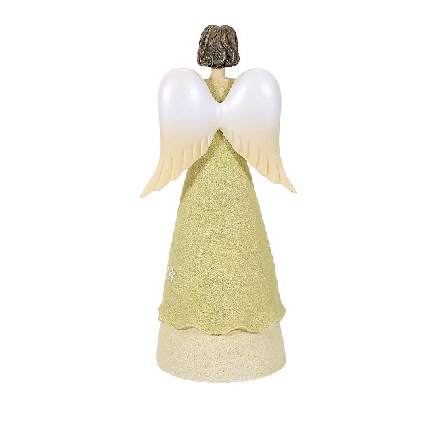 Foundations Friend Angel One Figurine 7 5 Inches Heart Smile Figurine 6011539 Polyresin Green