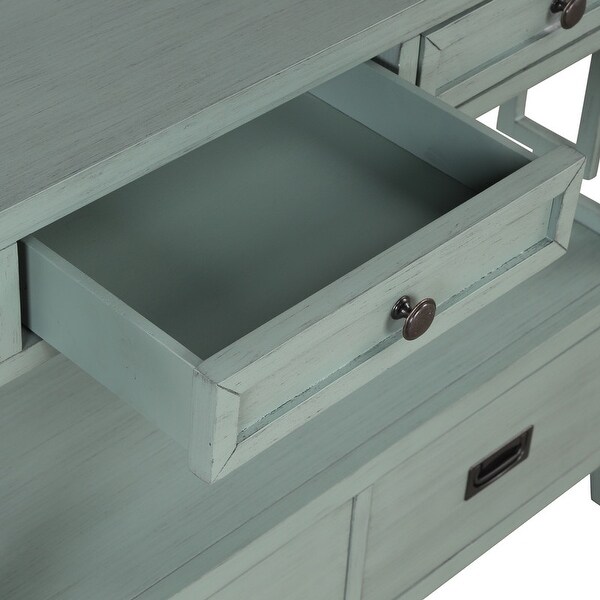 Console Table with 4 Drawers and 1 Storage Shelf for Living Room