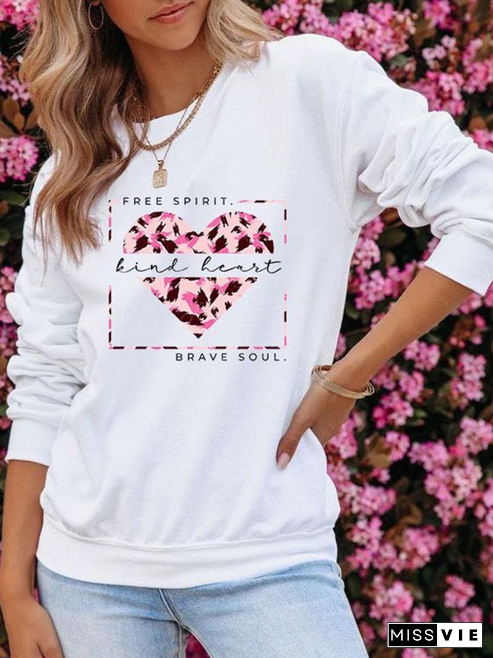 Crew Neck Casual Loose Sweatshirts