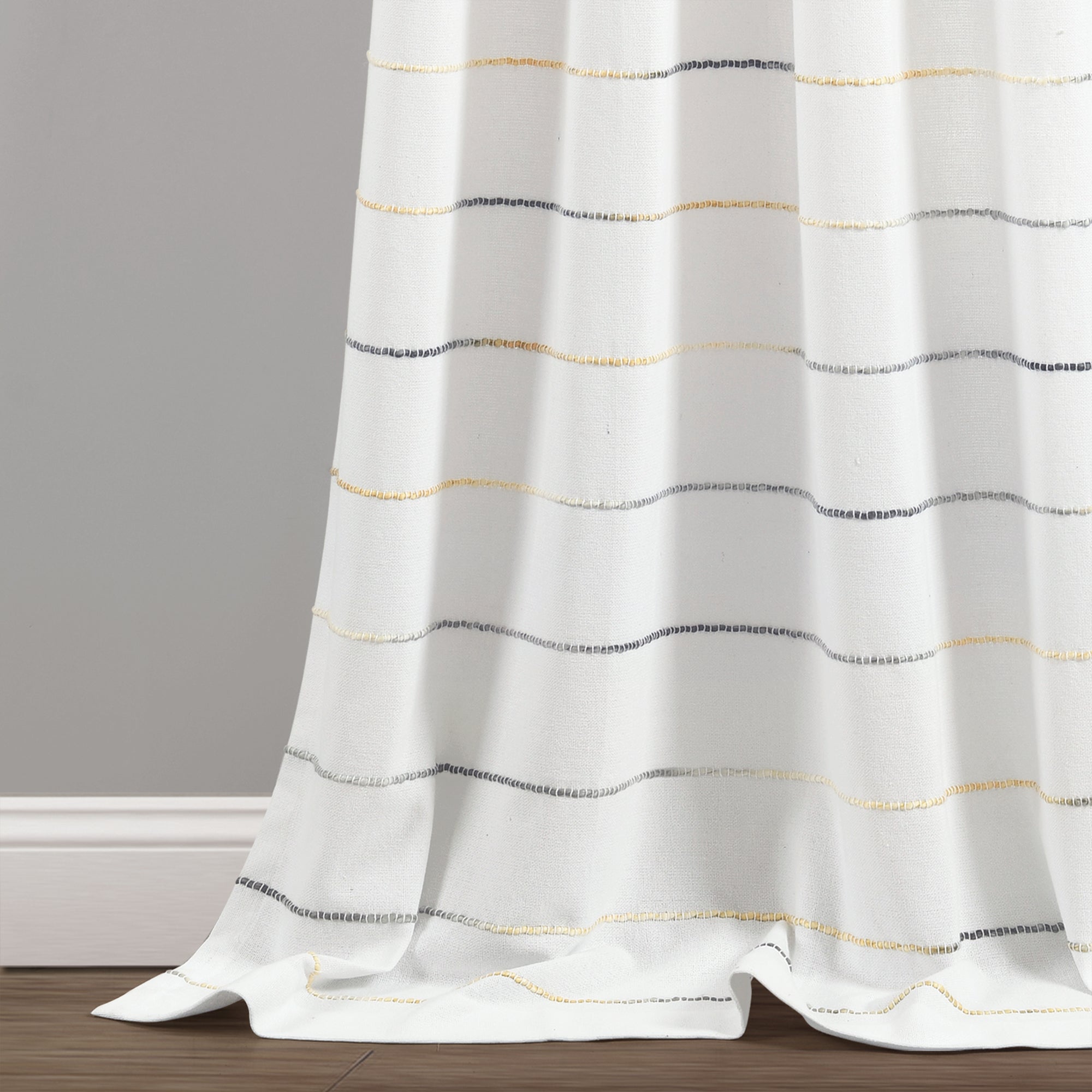 Ombre Stripe Yarn Dyed Cotton Window Curtain Panel Set