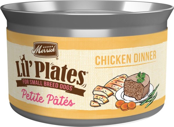 Merrick Lil’ Plates Petite Pates Adult Grain Free Chicken Dinner Wet Dog Food 3-oz can， case of 24