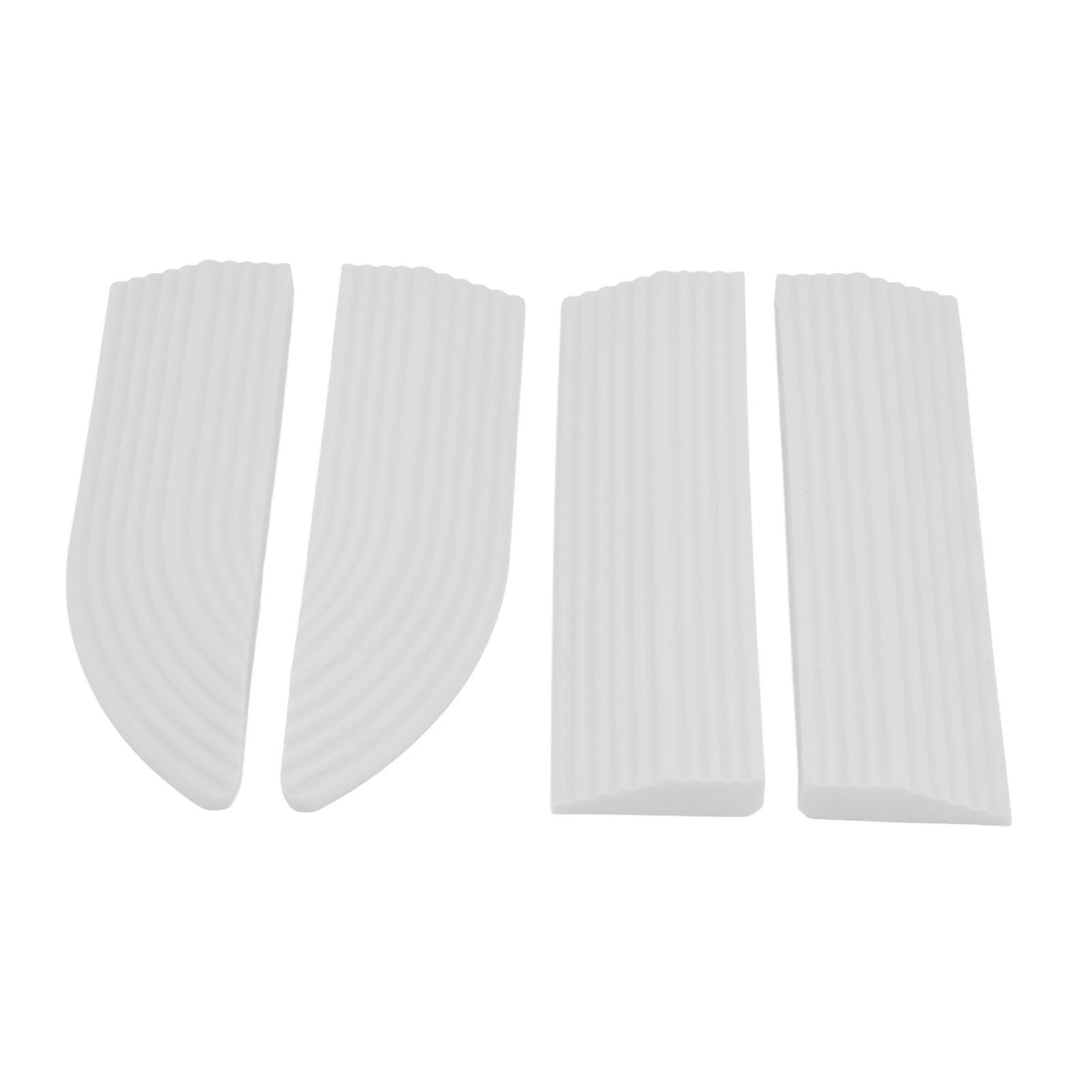 4pcs Universal Sweeper Door Sill Stair Wheelchair Door Sill Free Assembly Rubber Door Threshold Protectwhite