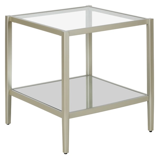 Hera 20'' Wide Square Side Table with Clear Shelf