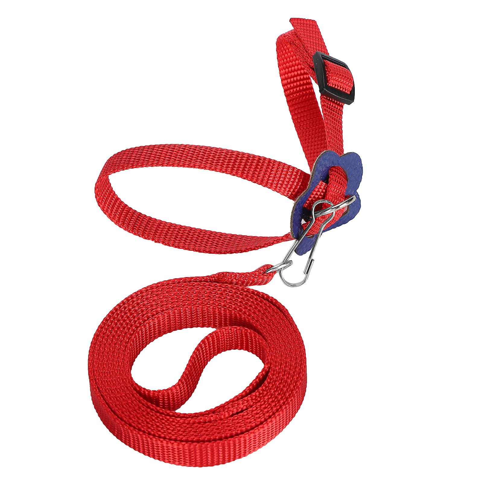 Bird Harness Parrot Leash Adjustable Birds Nylon Antibite Rope For Outdoor Training(rouge )