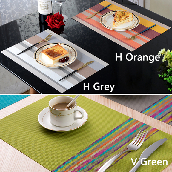 Aspire 8PCS Rainbow Stripe Placemats Heat Insulati...