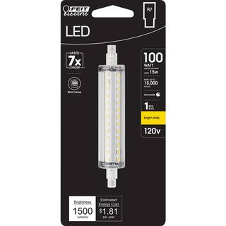 Feit Electric 100-Watt Equivalent R7S 118MM R7 Base LED Light Bulb Bright White BP100J118LEDHDRP