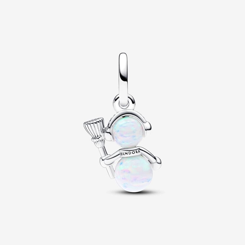 PANDORA  Opalescent Snowman Dangle Charm