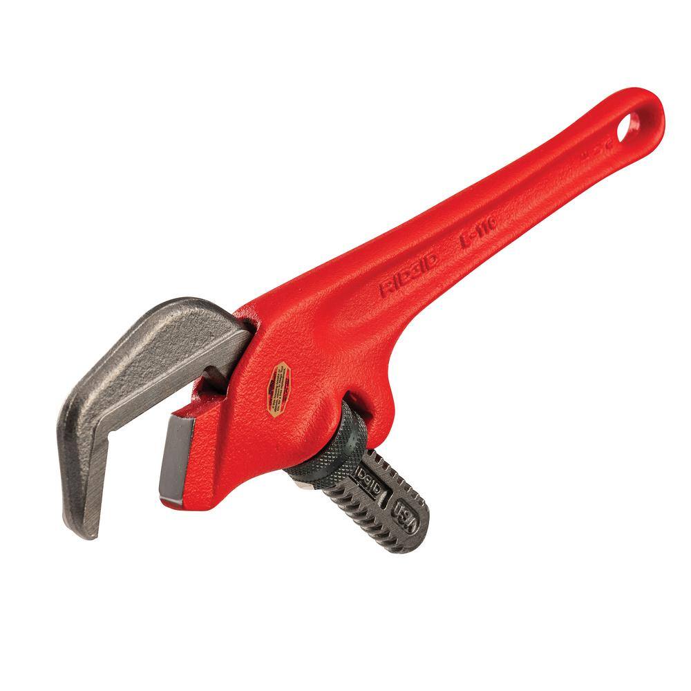 RIDGID 9-12 in. Offset Hex Jaw Pipe Wrench Sturdy Plumbing Pipe Tool with Hex Jaw Mechanism for Extra Wide Opening 31305