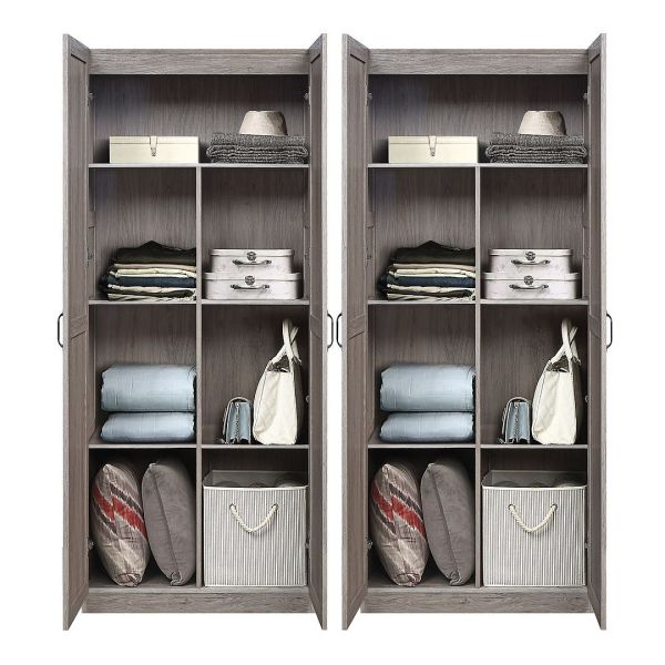 Hopkins Storage Closet 2.0 in Grey - Set of 2