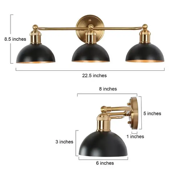 Modern Industrial Black Bathroom Vanity Light Metal Pot Shaped Wall Sconces