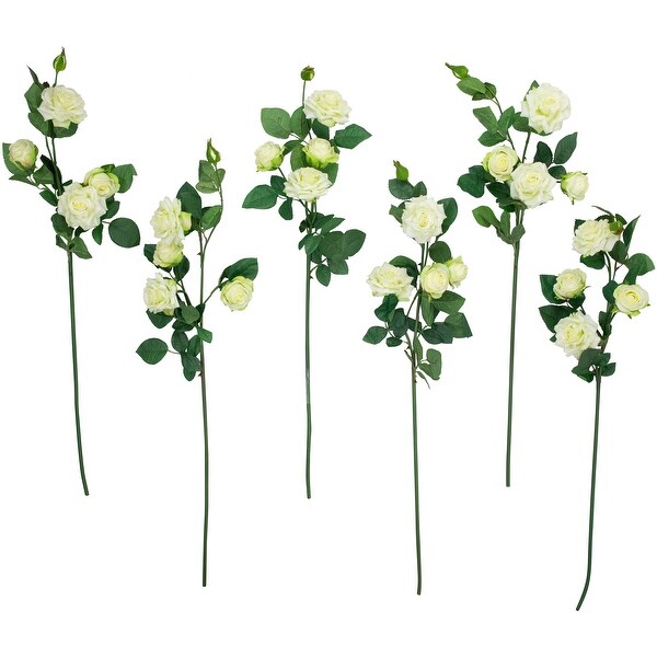 real touch™ white artificial rose floral sprays set of 6 35