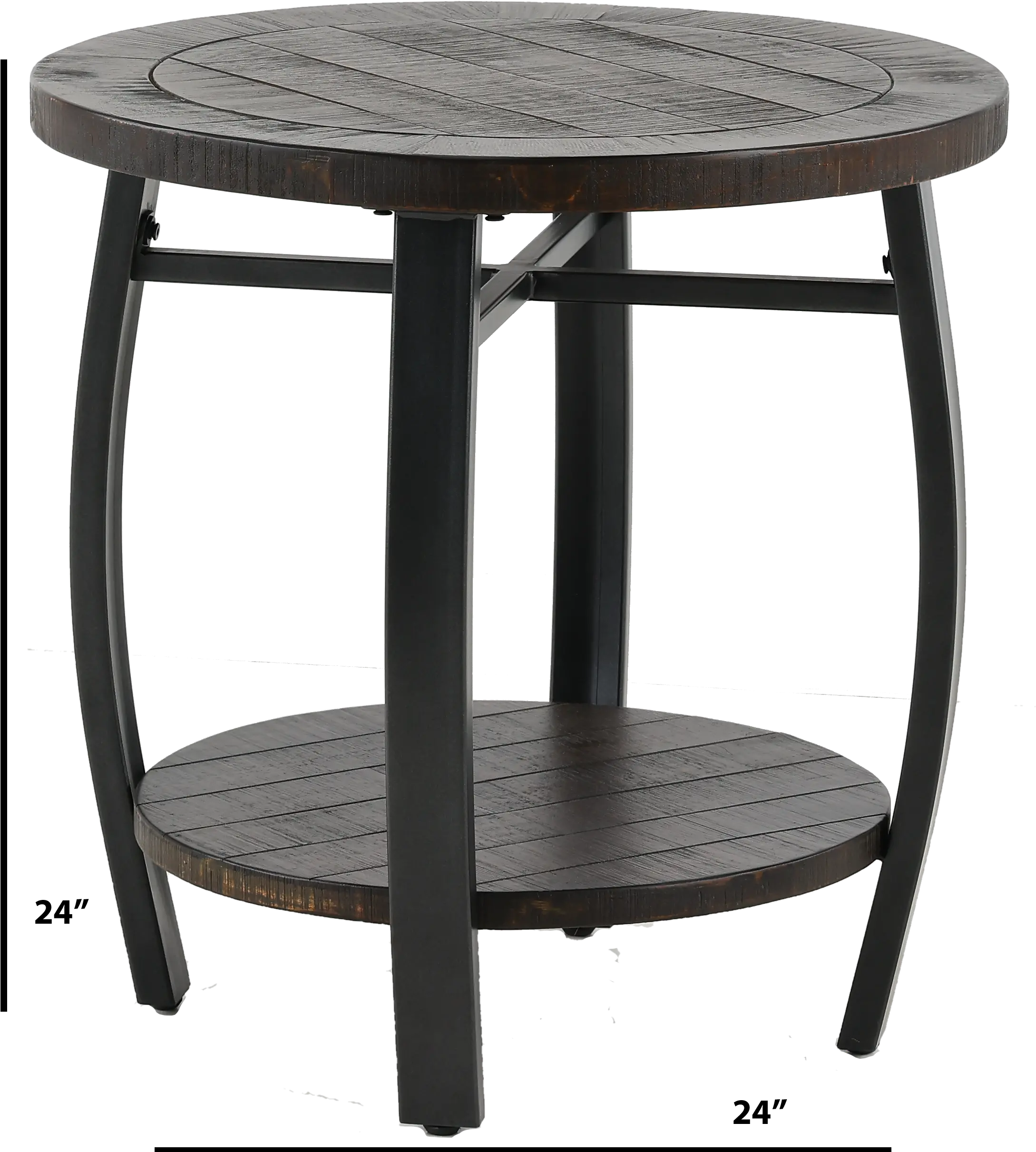 Homestead Tobacco Brown Round End Table