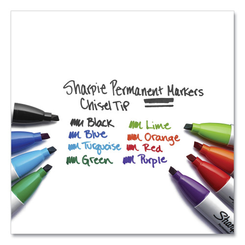 Sharpie Chisel Tip Permanent Marker， Medium， Black， Dozen (38201)